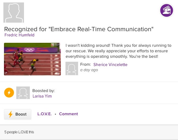 ASPIRE recognition for embrace real-time communication