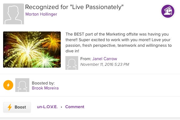 ASPIRE recognition for live passionately