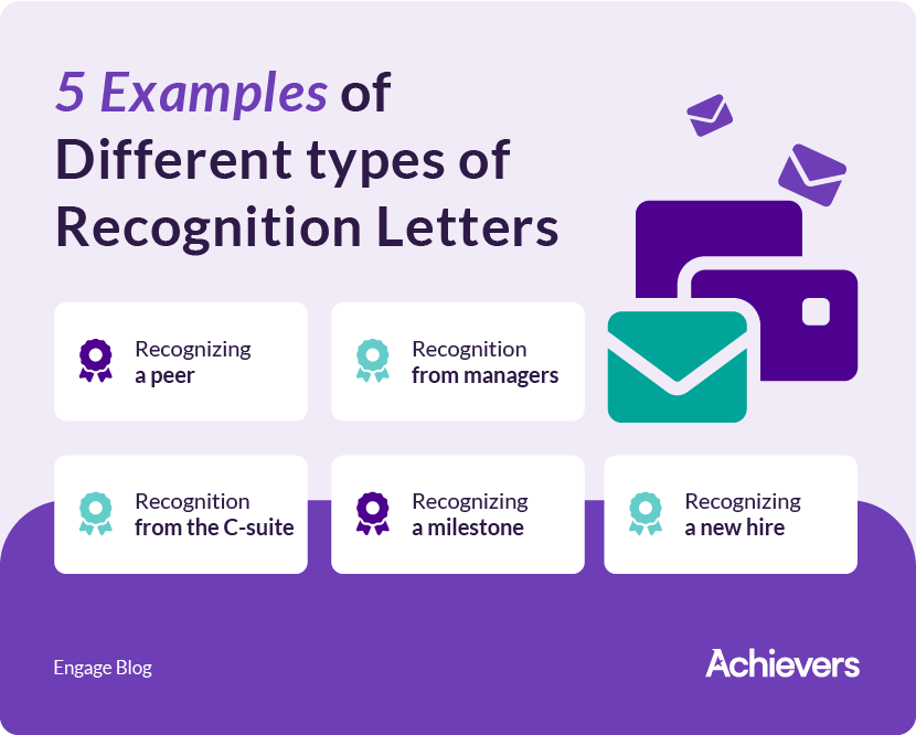 5 examples of different types of recognition letters