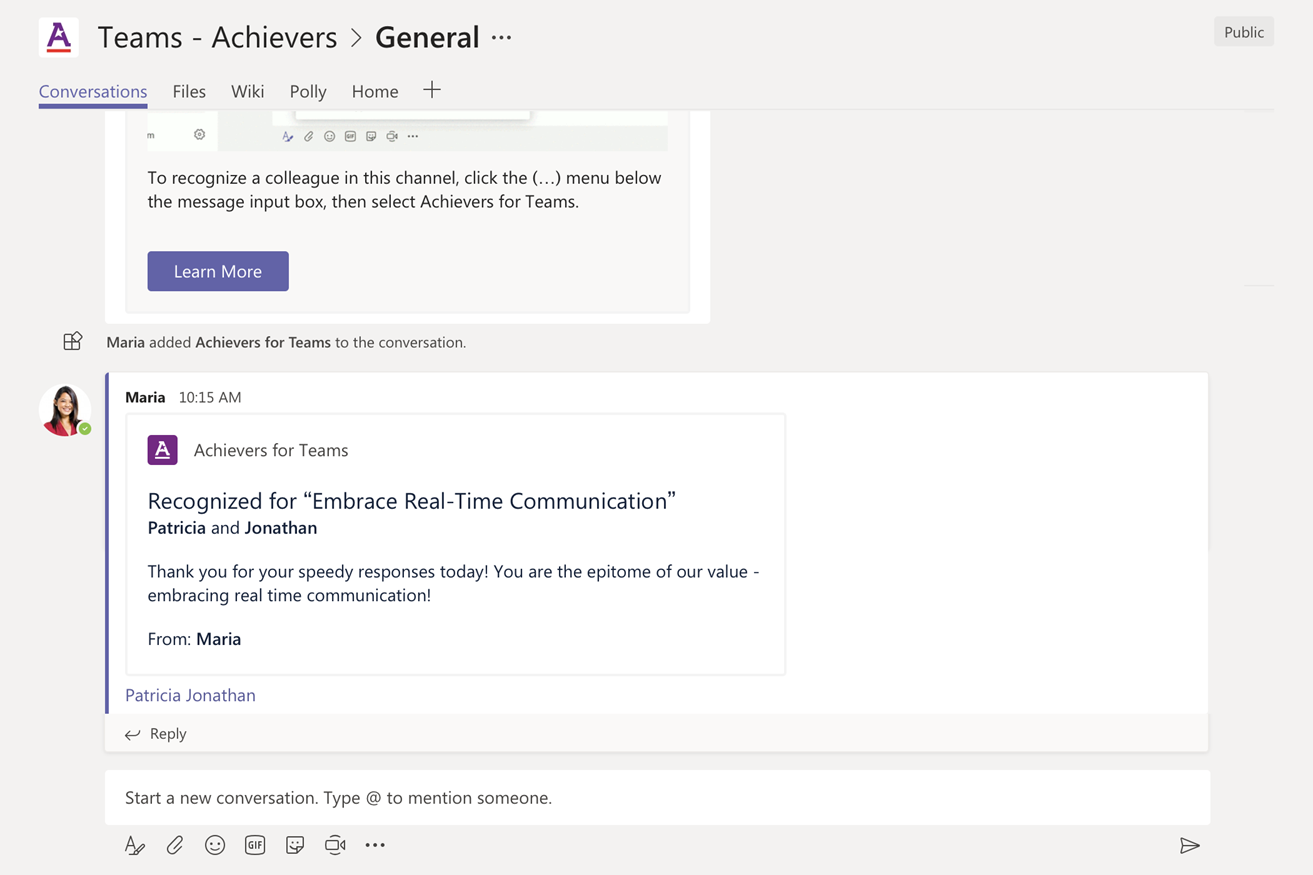 Microsoft Teams + Achievers