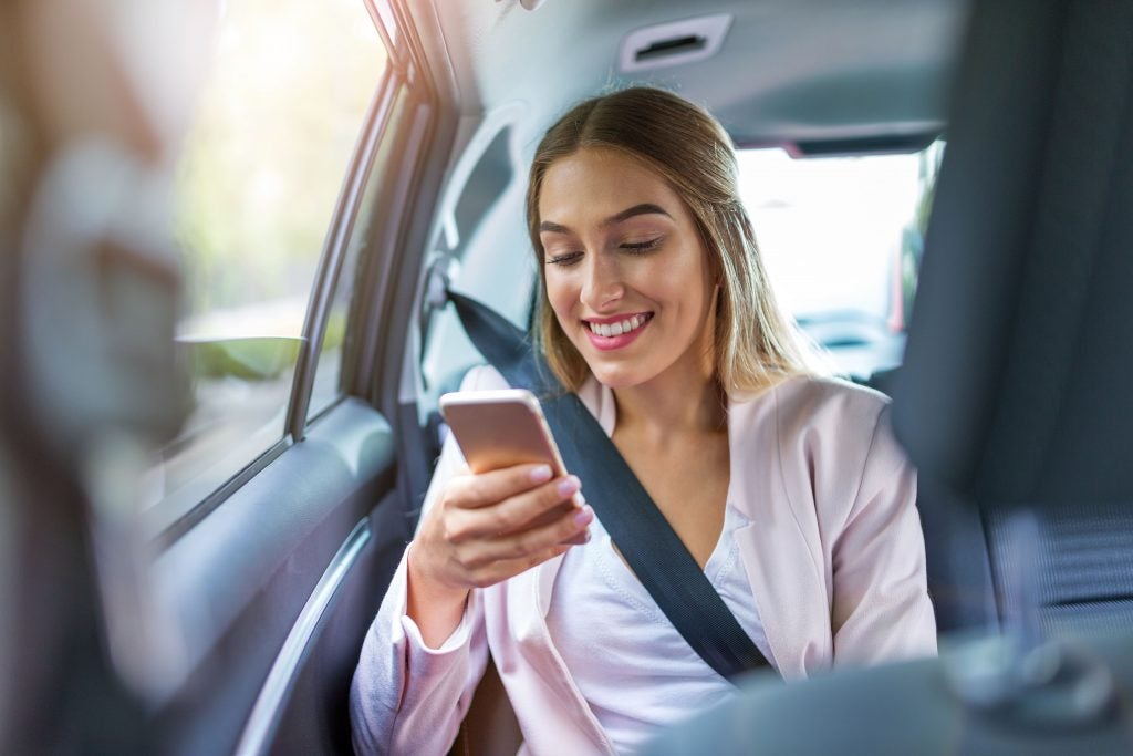 Business Woman in an Uber
