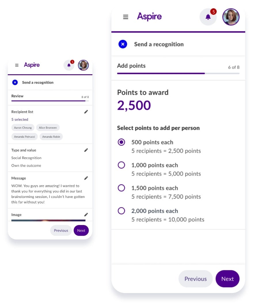 Points-based employee recognition platform