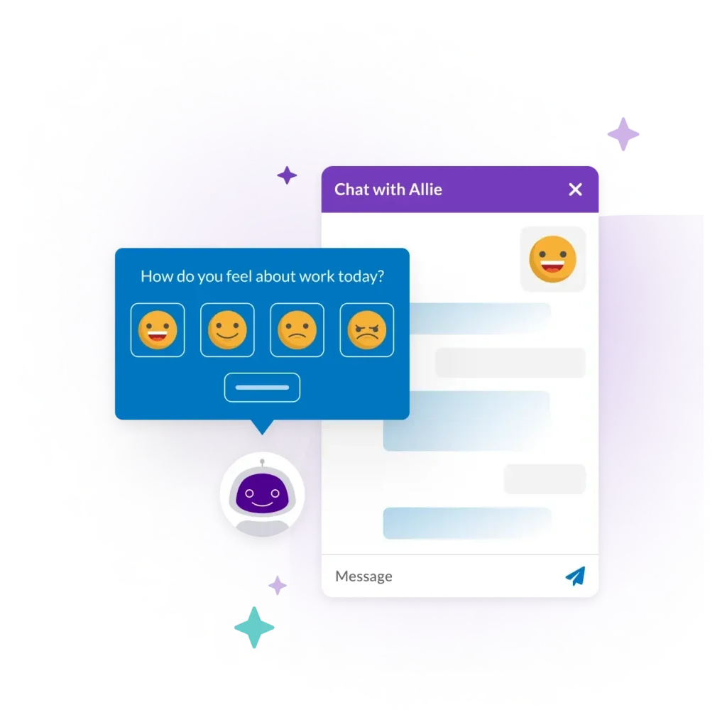 Employee feedback chat features