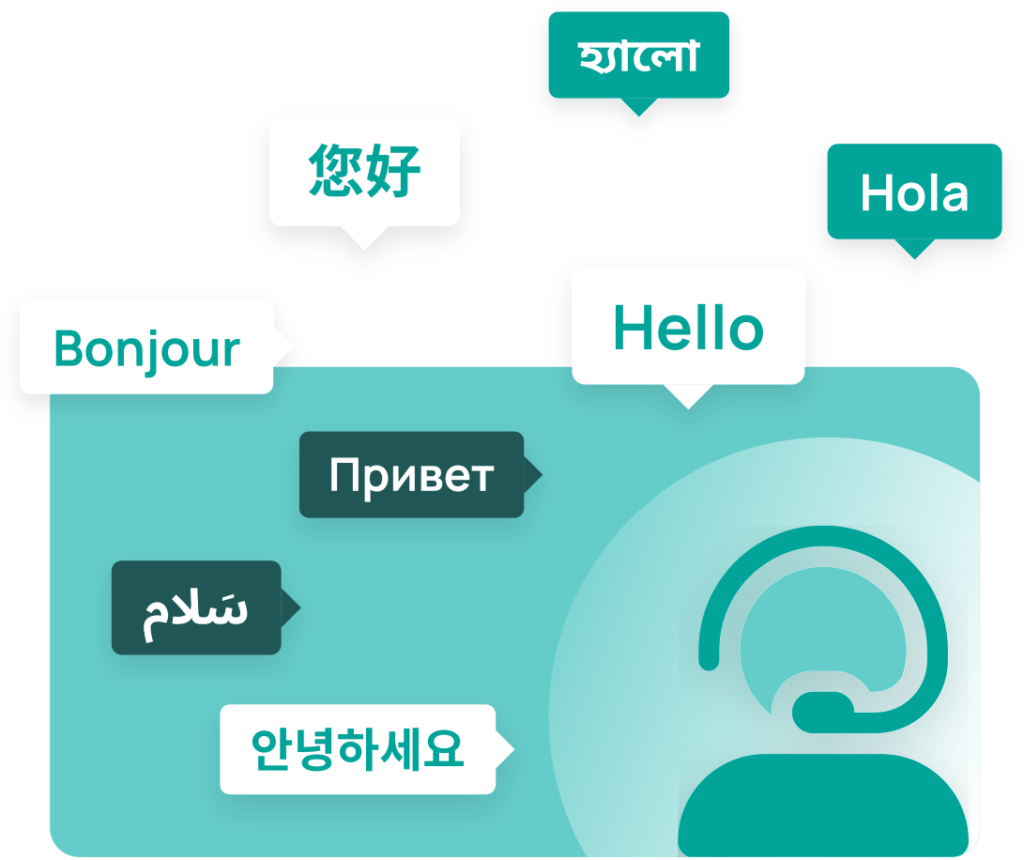 customer service and multi-language hello