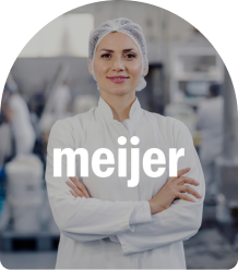 worker with meijer logo