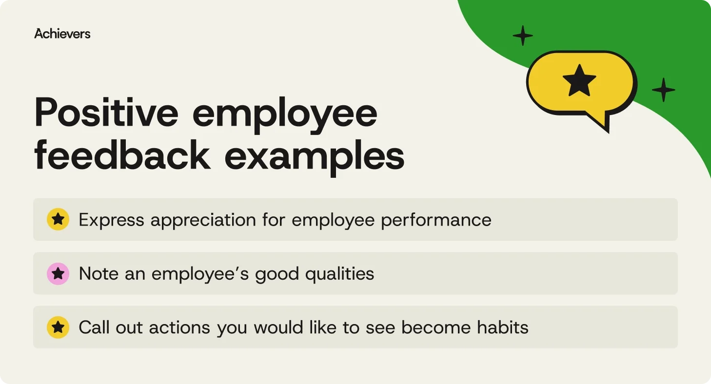 Positive employee feedback examples