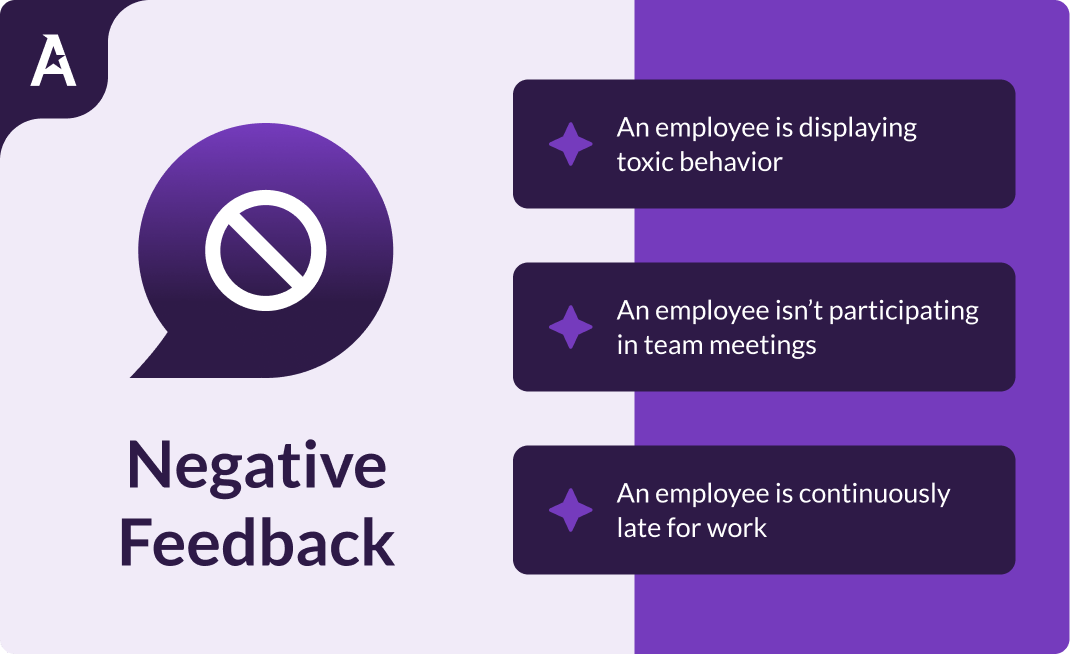Negative employee feedback examples
