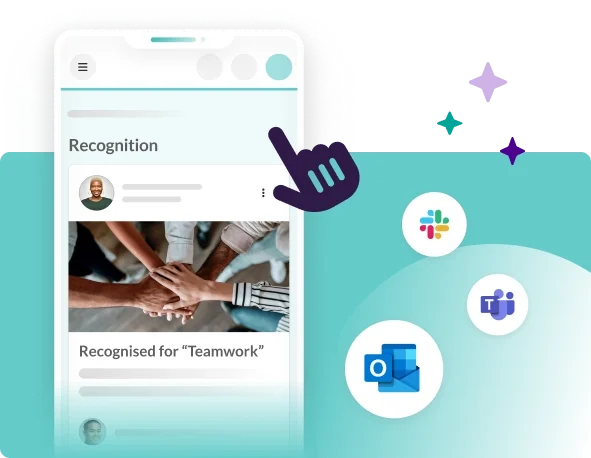 An employee recognition software platform that integrates with Slack, Microsoft teams, and Workday