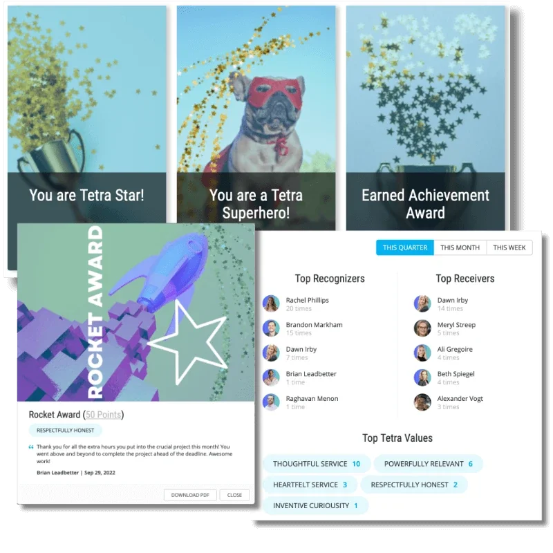 Espresa employee recognition software platform screenshot