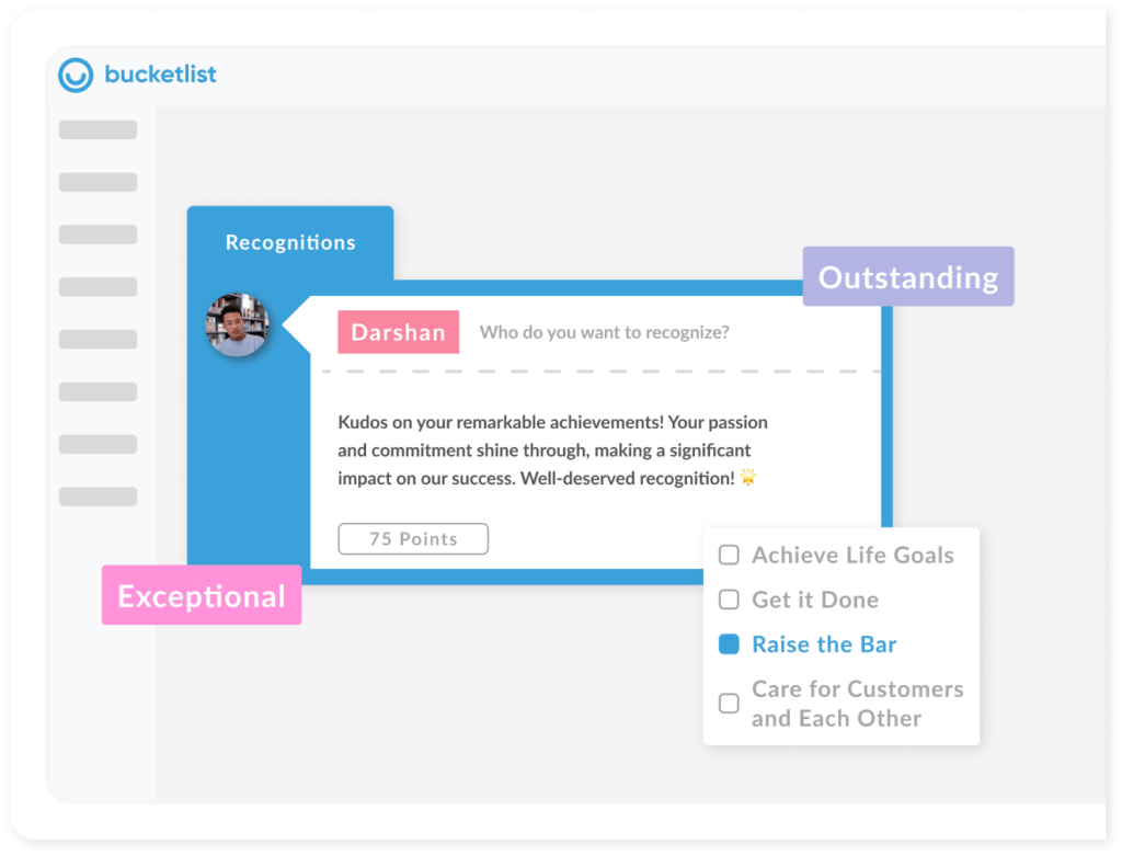 Bucketlist employee rewards software platform