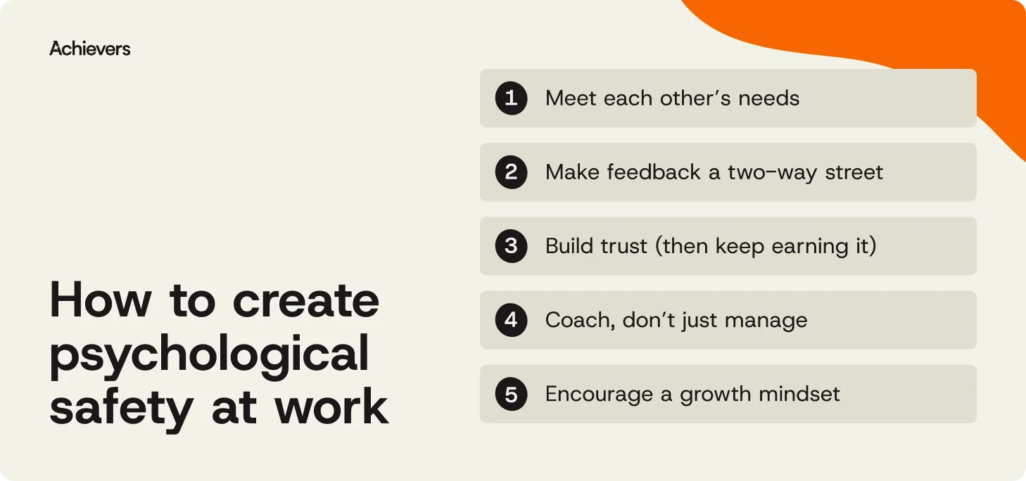 How to create psychological safety at work 