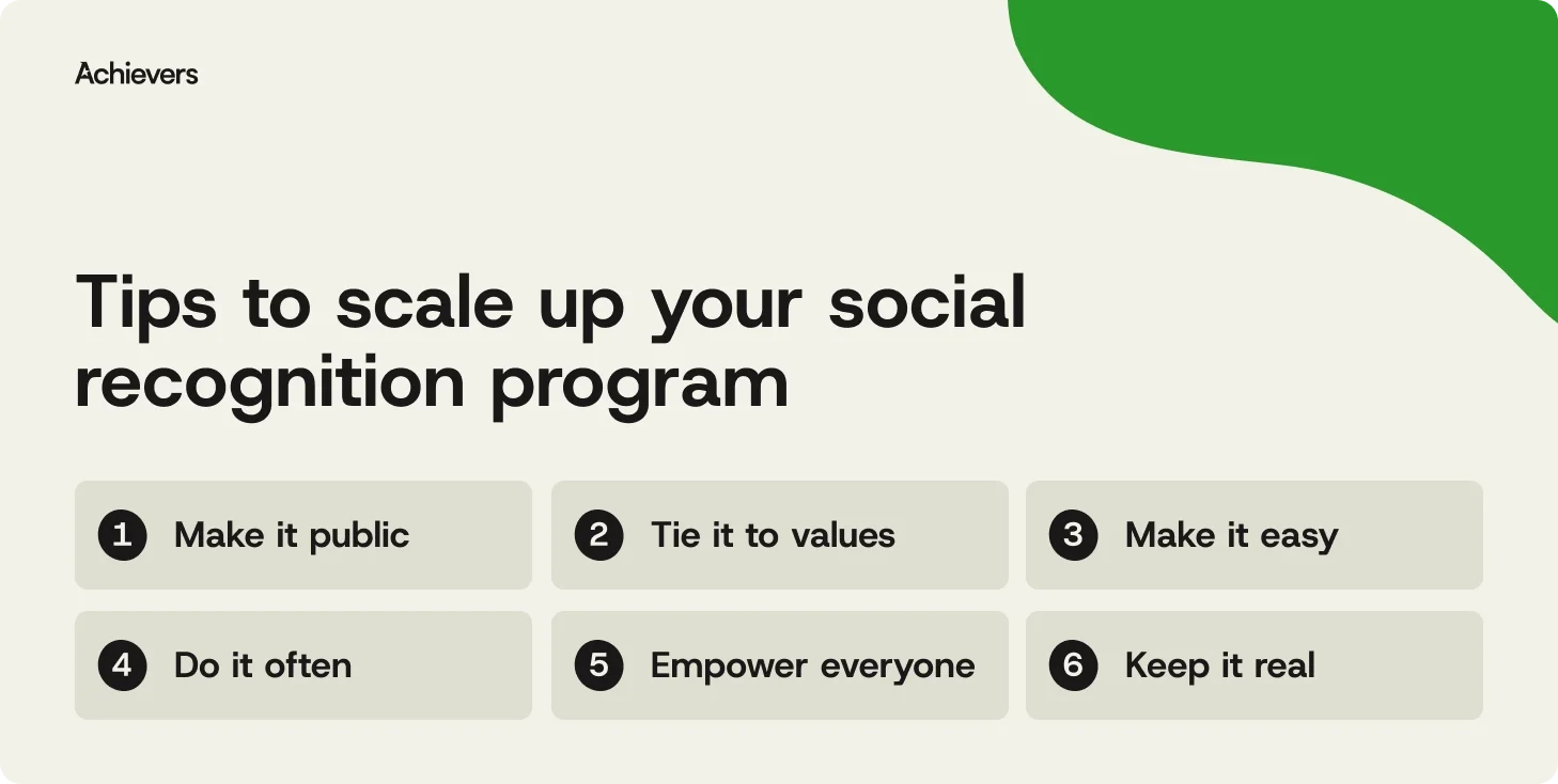 Tips to scale up your social recognition program