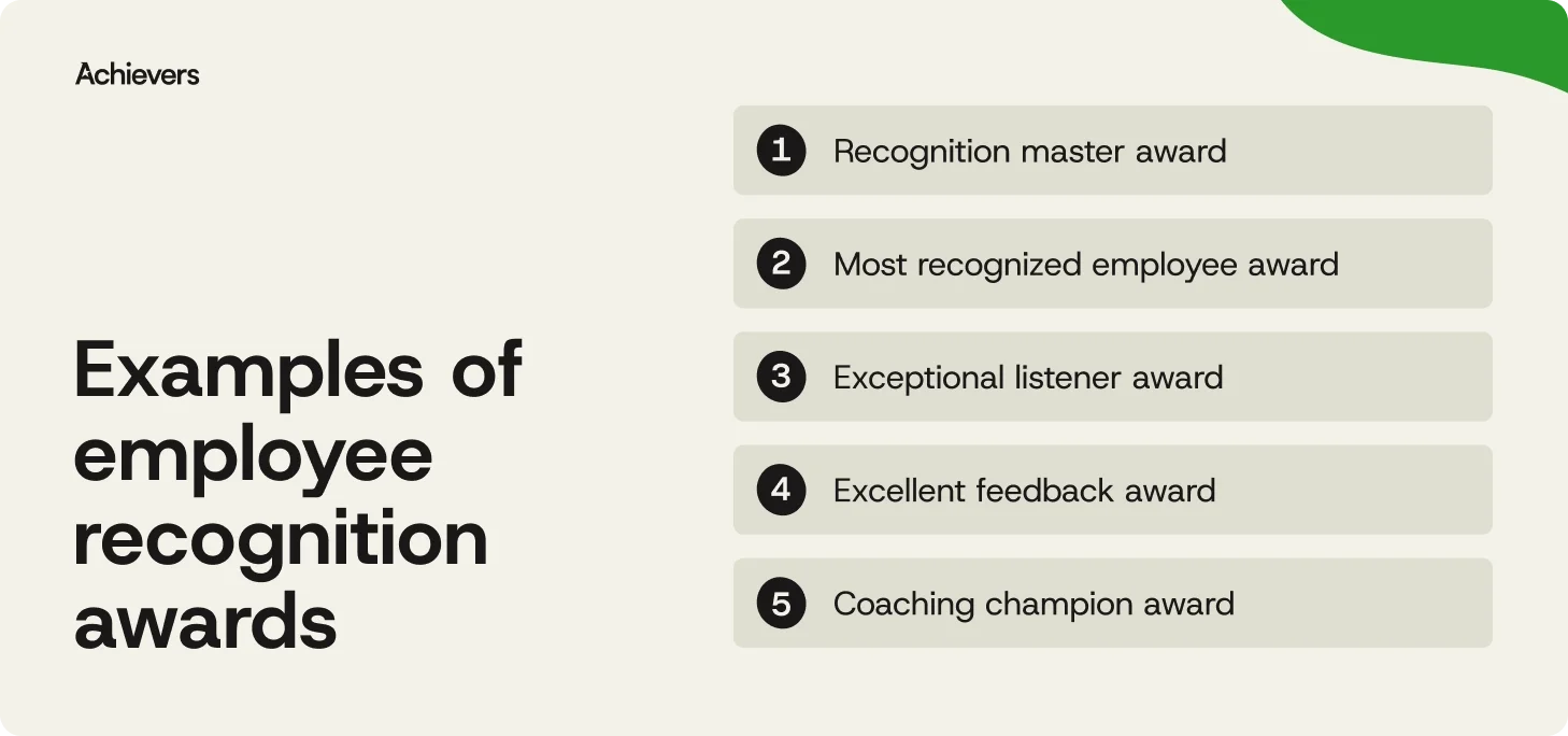 Examples of employee recognition awards