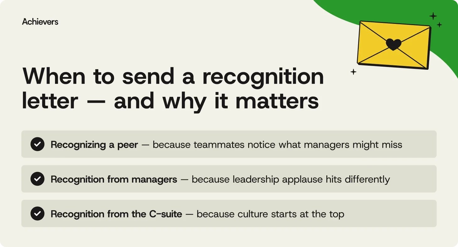 When to send a recognition letter — and why it matters
