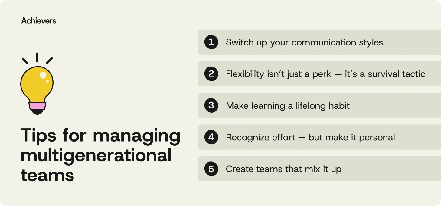 Tips for managing multigenerational teams 