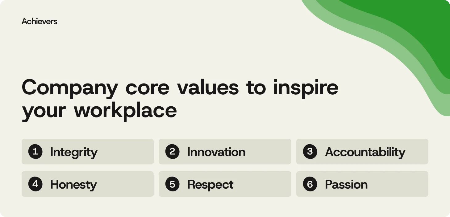 Company core values to inspire your workplace