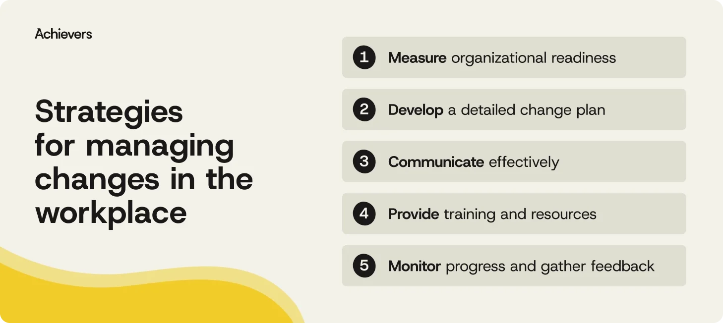 Strategies for managing changes in the workplace
