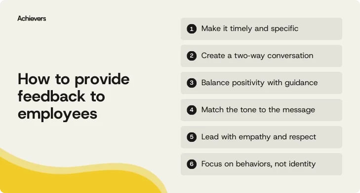 How to provide feedback to employees