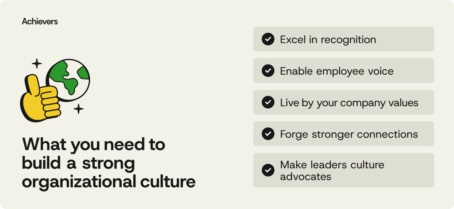 What you need to build a strong organizational culture