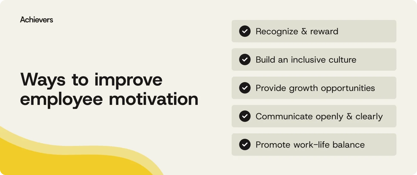 8 strategies to improve employee motivation