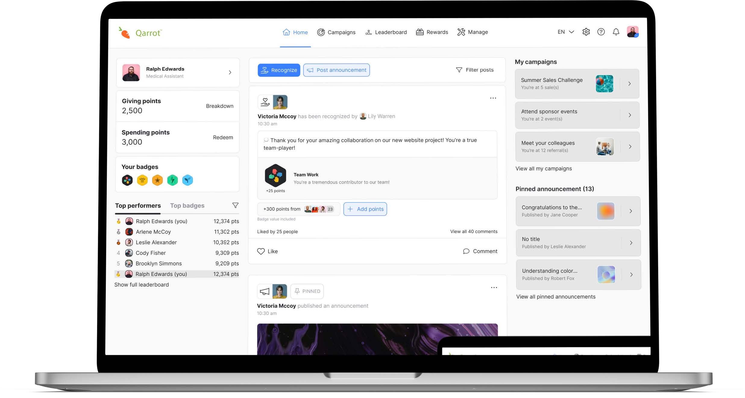 qarrot recognition platform