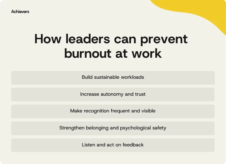 How leaders can prevent burnout at work