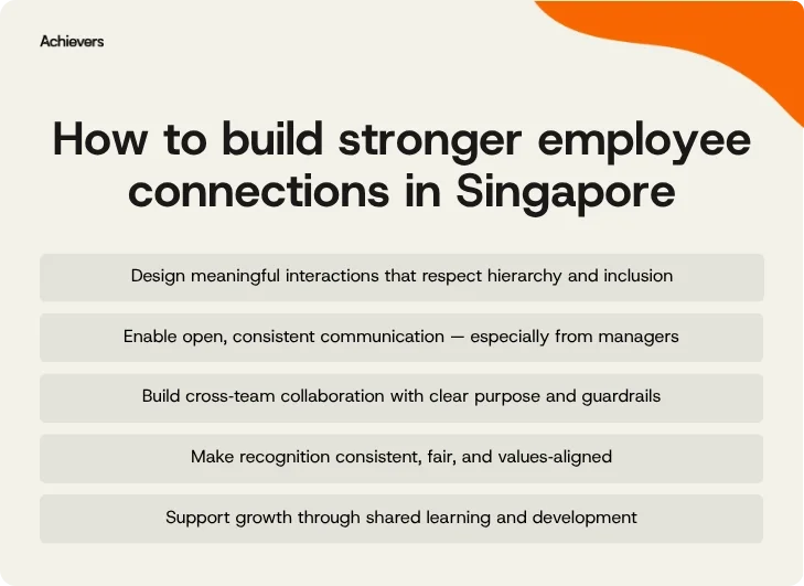 strategies to build stronger employee connections in Singapore
