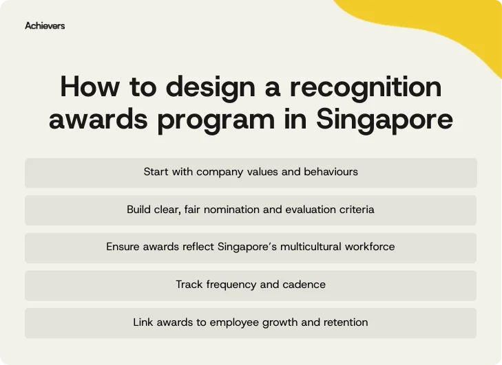 How to design a recognition awards program in Singapore