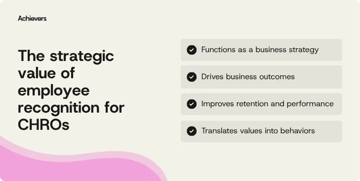 The strategic value of employee recognition for CHROs