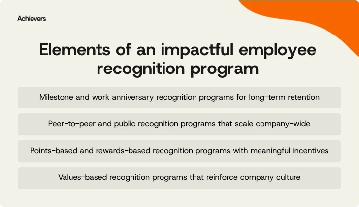 Elements of an impactful employee recognition program