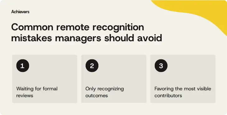 Common remote recognition mistakes managers should avoid