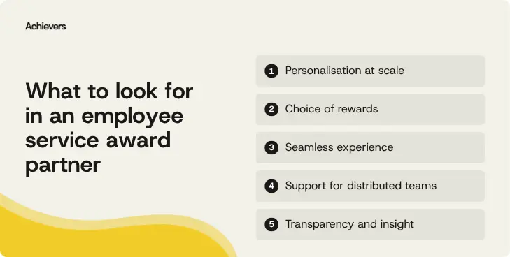 What to look for in an employee service award partner