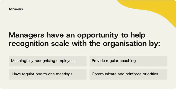 How managers help scale recognition