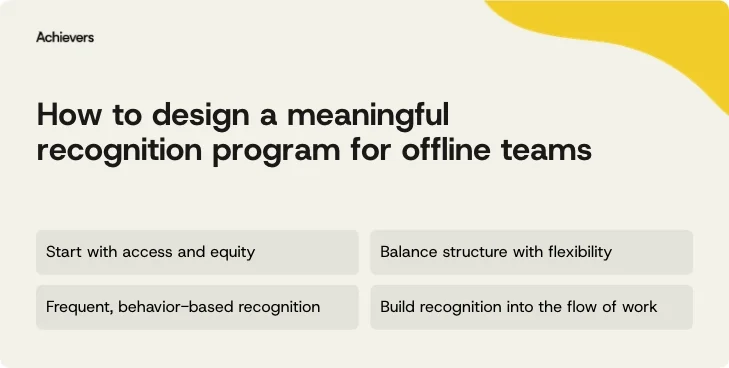 How to design a meaningful recognition program for offline teams